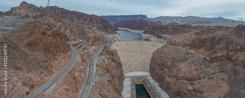 Hoover Dam and Lake Mead on the Colorado River in Arizona and Nevada