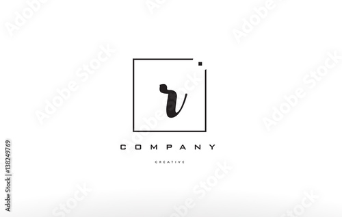 r hand writing letter company logo icon design