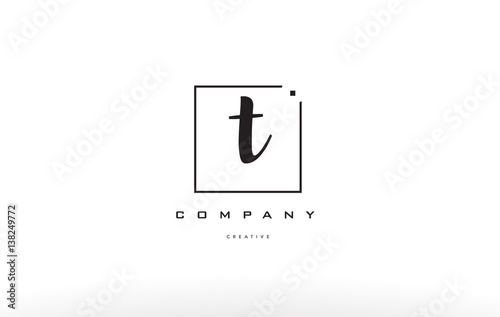 t hand writing letter company logo icon design