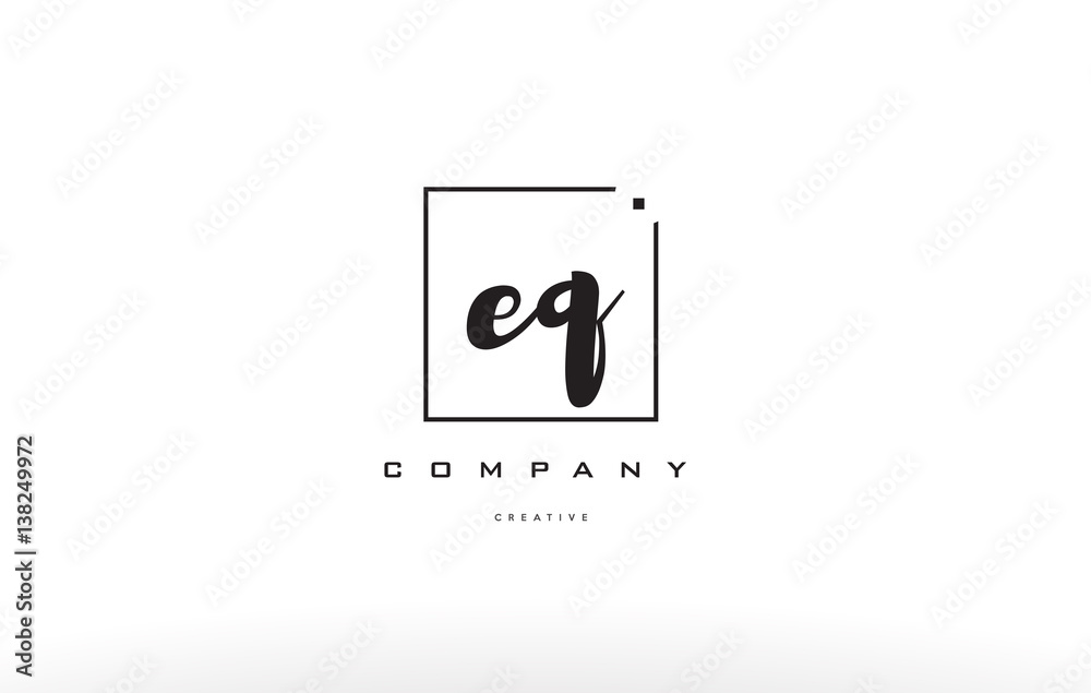 eq e q hand writing letter company logo icon design