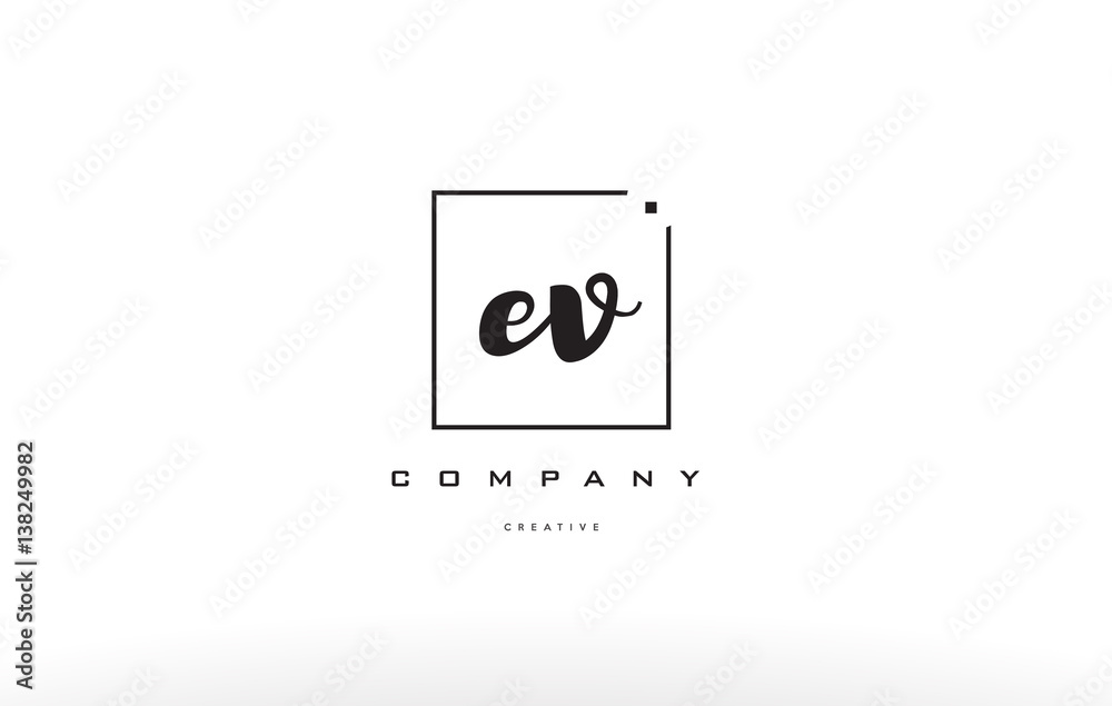 ev e v hand writing letter company logo icon design