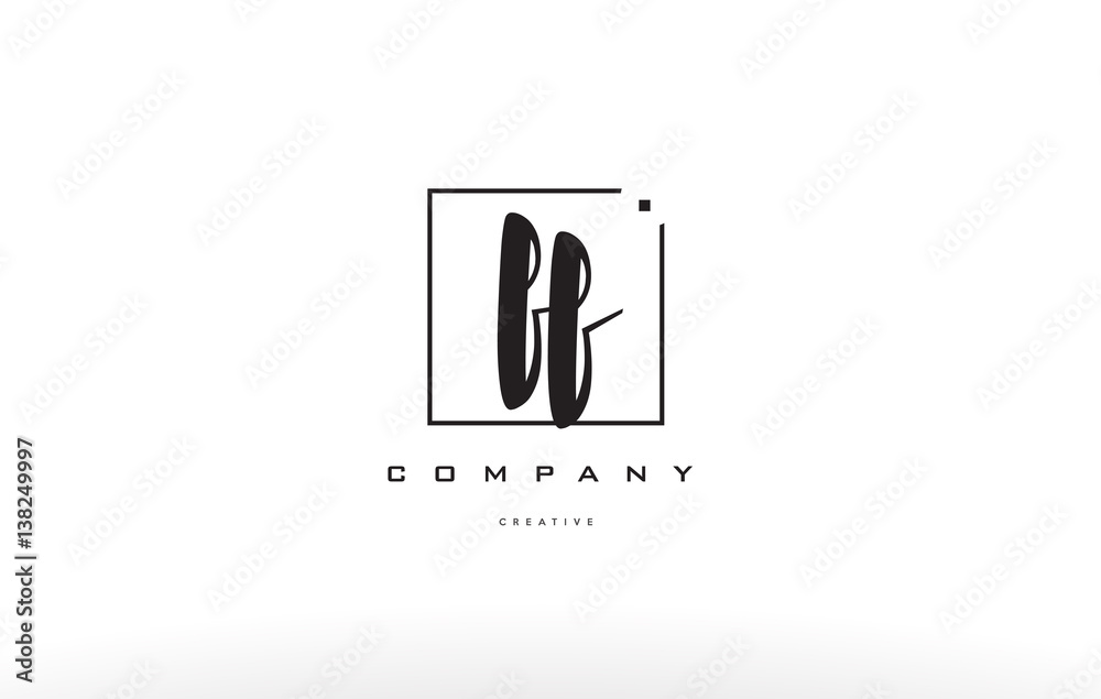 ff f f hand writing letter company logo icon design