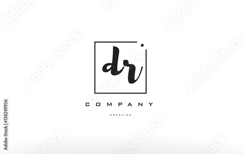 dr d r hand writing letter company logo icon design