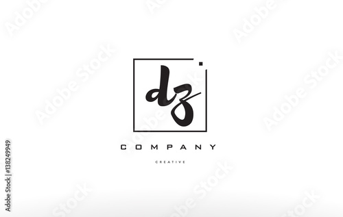 dz d z hand writing letter company logo icon design