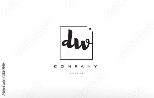 dw d w hand writing letter company logo icon design
