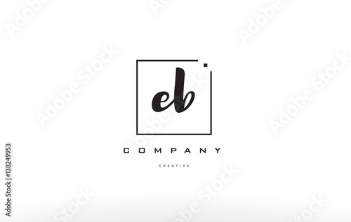 eb e b hand writing letter company logo icon design