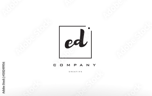 ed e d hand writing letter company logo icon design
