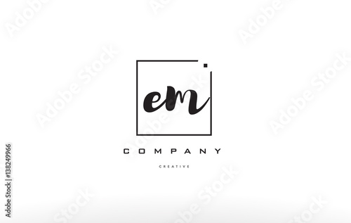 em e m hand writing letter company logo icon design photo