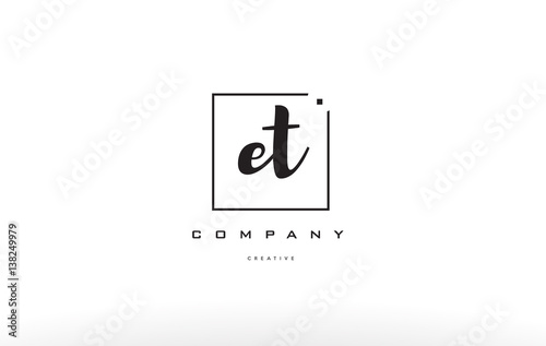 et e t hand writing letter company logo icon design