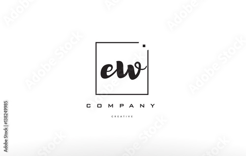 ew e w hand writing letter company logo icon design