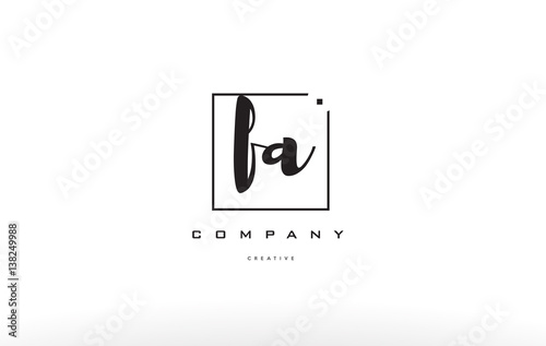 fa f a hand writing letter company logo icon design