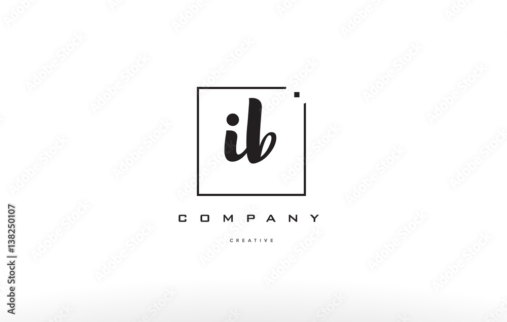 ib i b hand writing letter company logo icon design