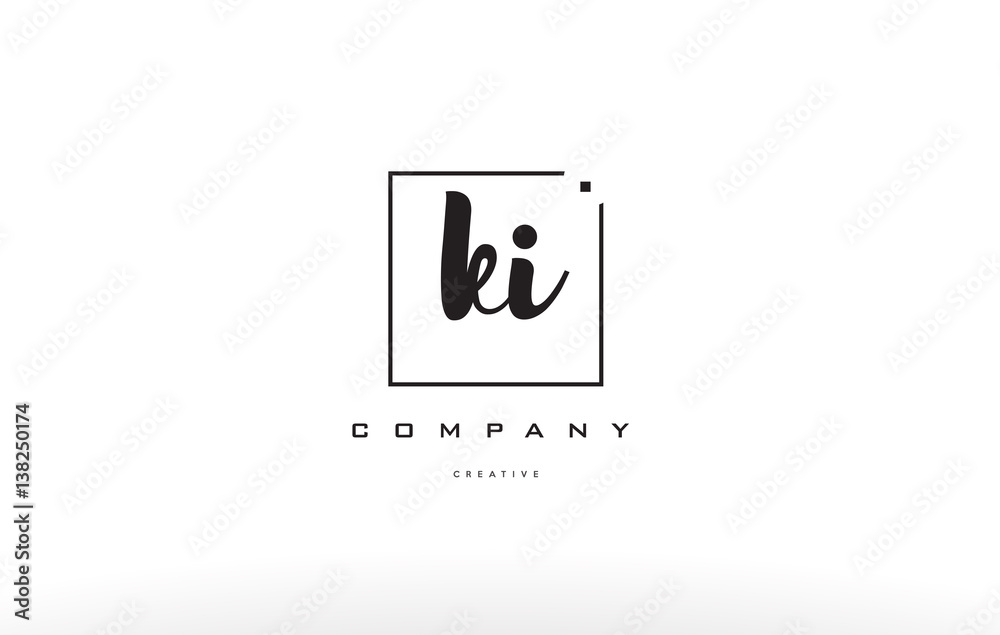 ki k i hand writing letter company logo icon design - obrazy, fototapety, plakaty 