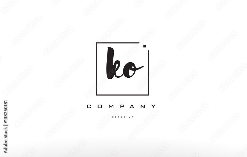 ko k o hand writing letter company logo icon design - obrazy, fototapety, plakaty 