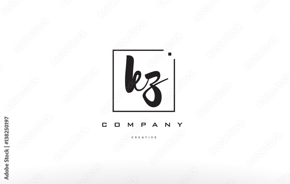 kz k z hand writing letter company logo icon design
