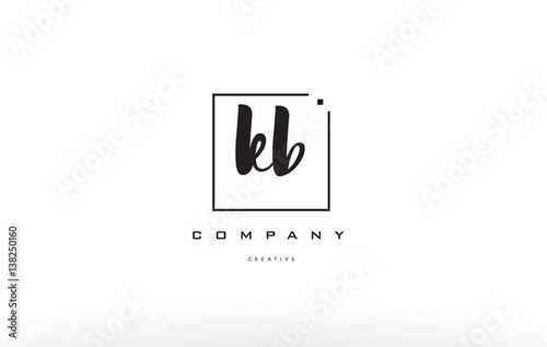 kb k b hand writing letter company logo icon design