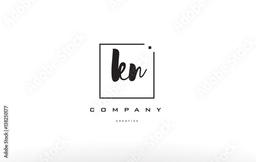 kn k n hand writing letter company logo icon design