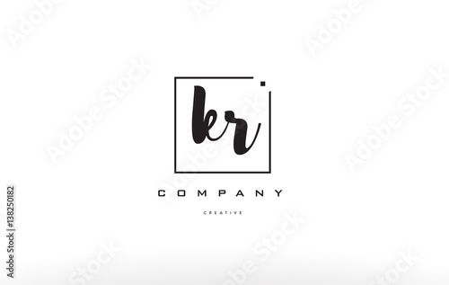 kr k r hand writing letter company logo icon design photo