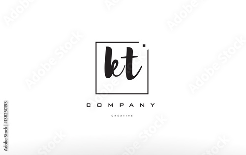 kt k t hand writing letter company logo icon design