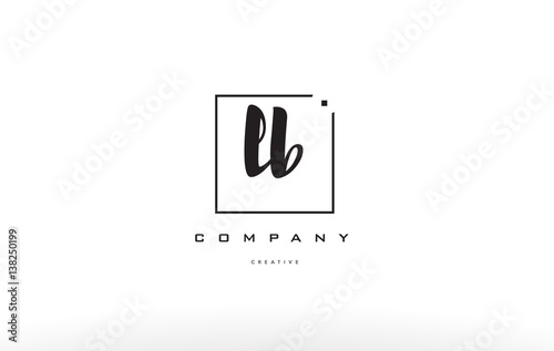lb l b hand writing letter company logo icon design