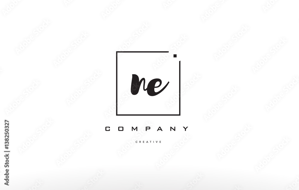 ne n e hand writing letter company logo icon design