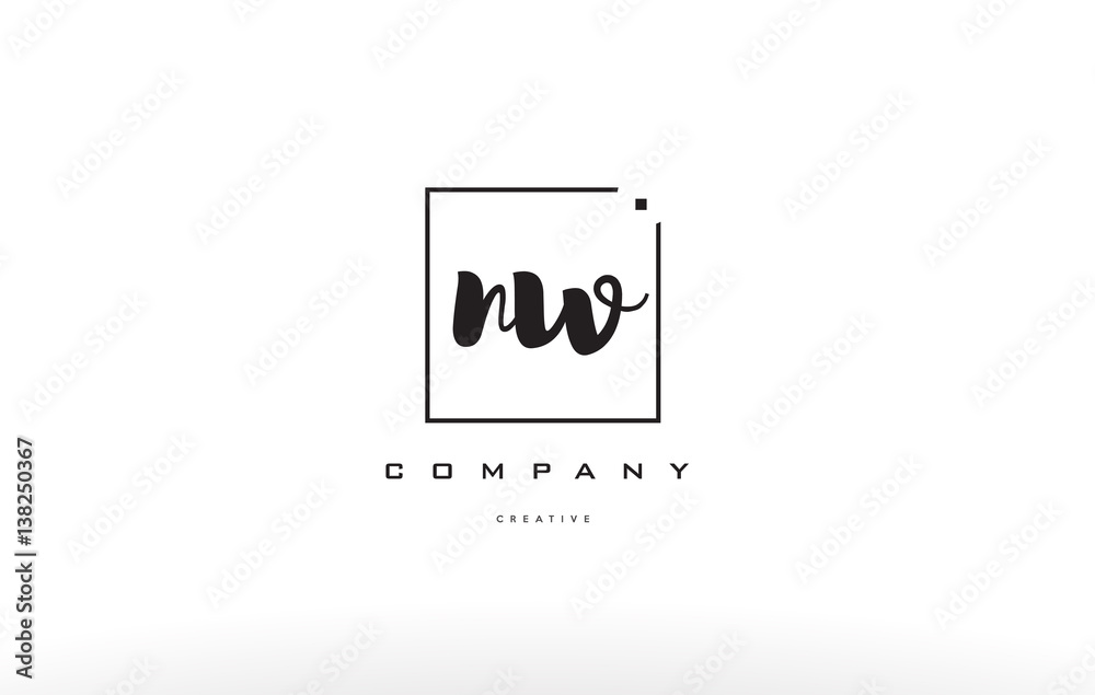 nw n w hand writing letter company logo icon design nw n w hand writing letter company logo icon design