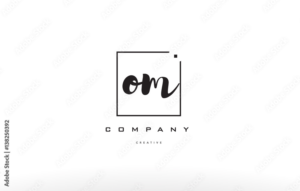 om o m hand writing letter company logo icon design om o m hand writing letter company logo icon design