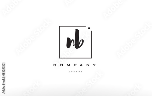 nb n b hand writing letter company logo icon design