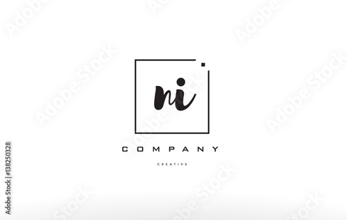 ni n i hand writing letter company logo icon design