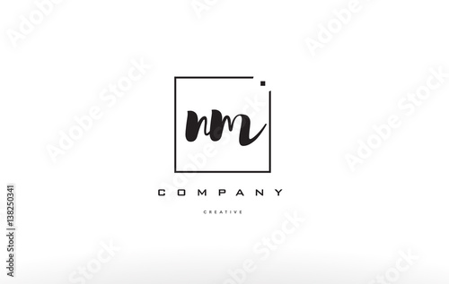 nm n m hand writing letter company logo icon design photo