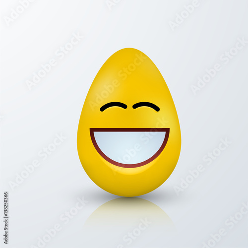 Vector modern easter emoji egg with shadow.