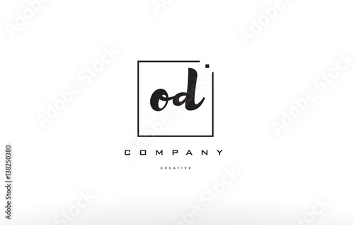 od o d hand writing letter company logo icon design