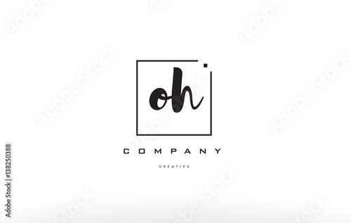 oh o h hand writing letter company logo icon design photo