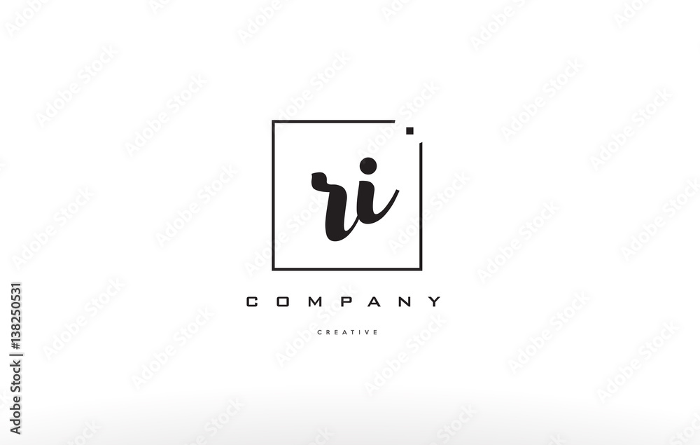 ri r i hand writing letter company logo icon design