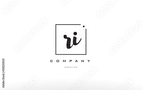 ri r i hand writing letter company logo icon design