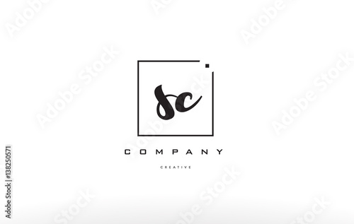 sc s c hand writing letter company logo icon design