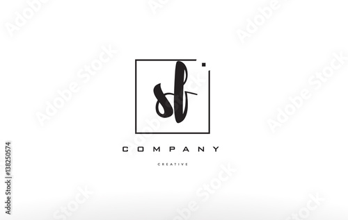 sf s f hand writing letter company logo icon design