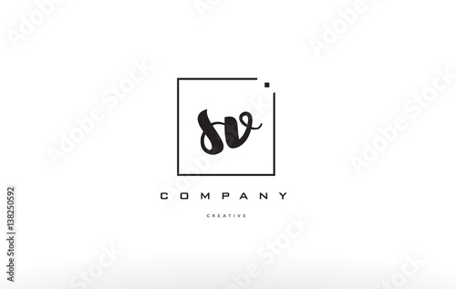 sv s v hand writing letter company logo icon design