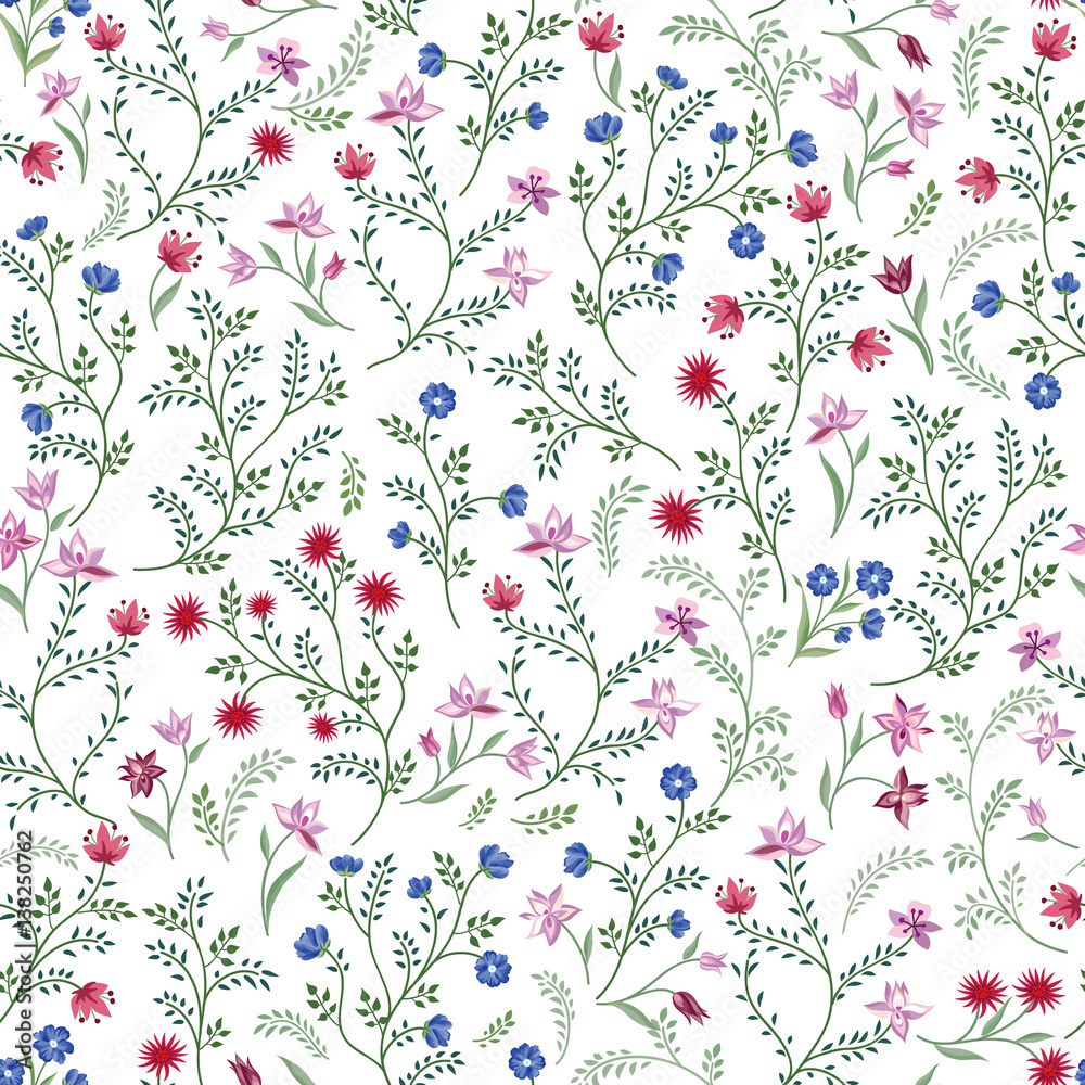 Fototapeta Floral seamless pattern. Flower background. Floral seamless texture with flowers. Flourish garden wallpaper