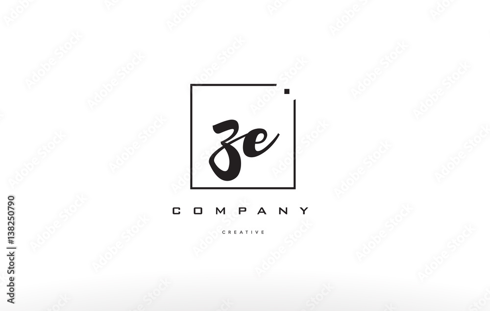 ze z e hand writing letter company logo icon design