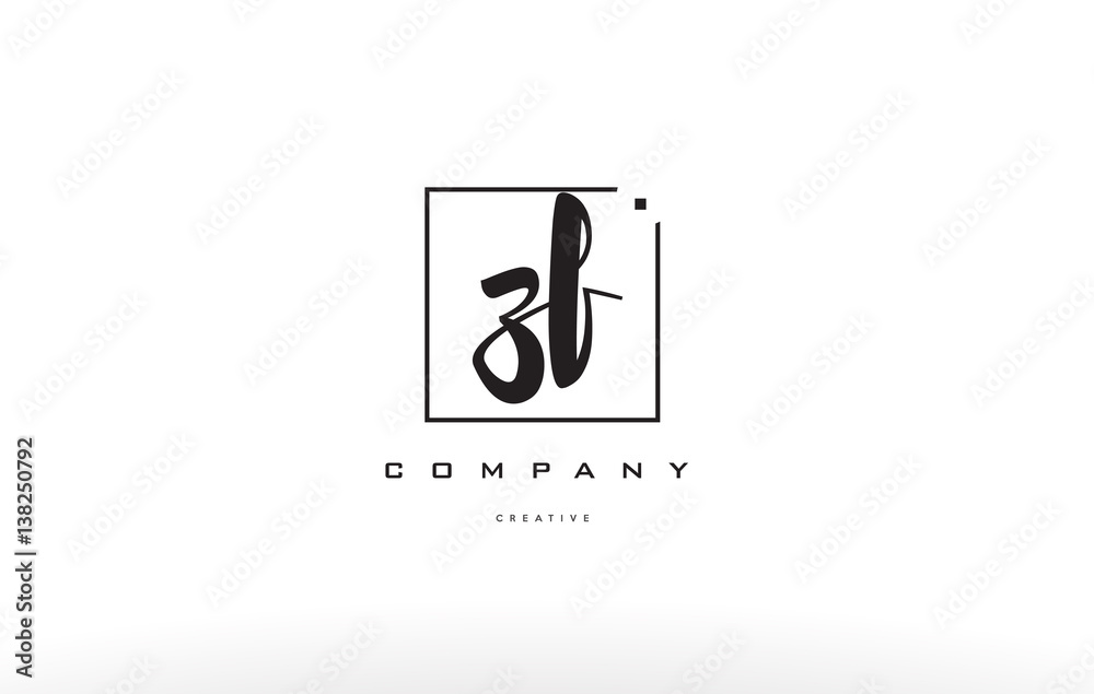 zf z f hand writing letter company logo icon design