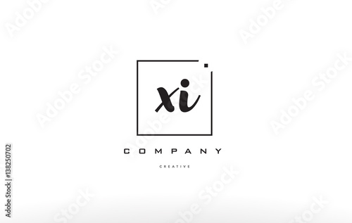 xi x i hand writing letter company logo icon design