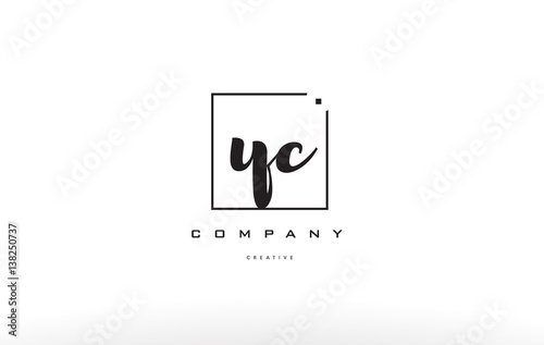 yc y c hand writing letter company logo icon design