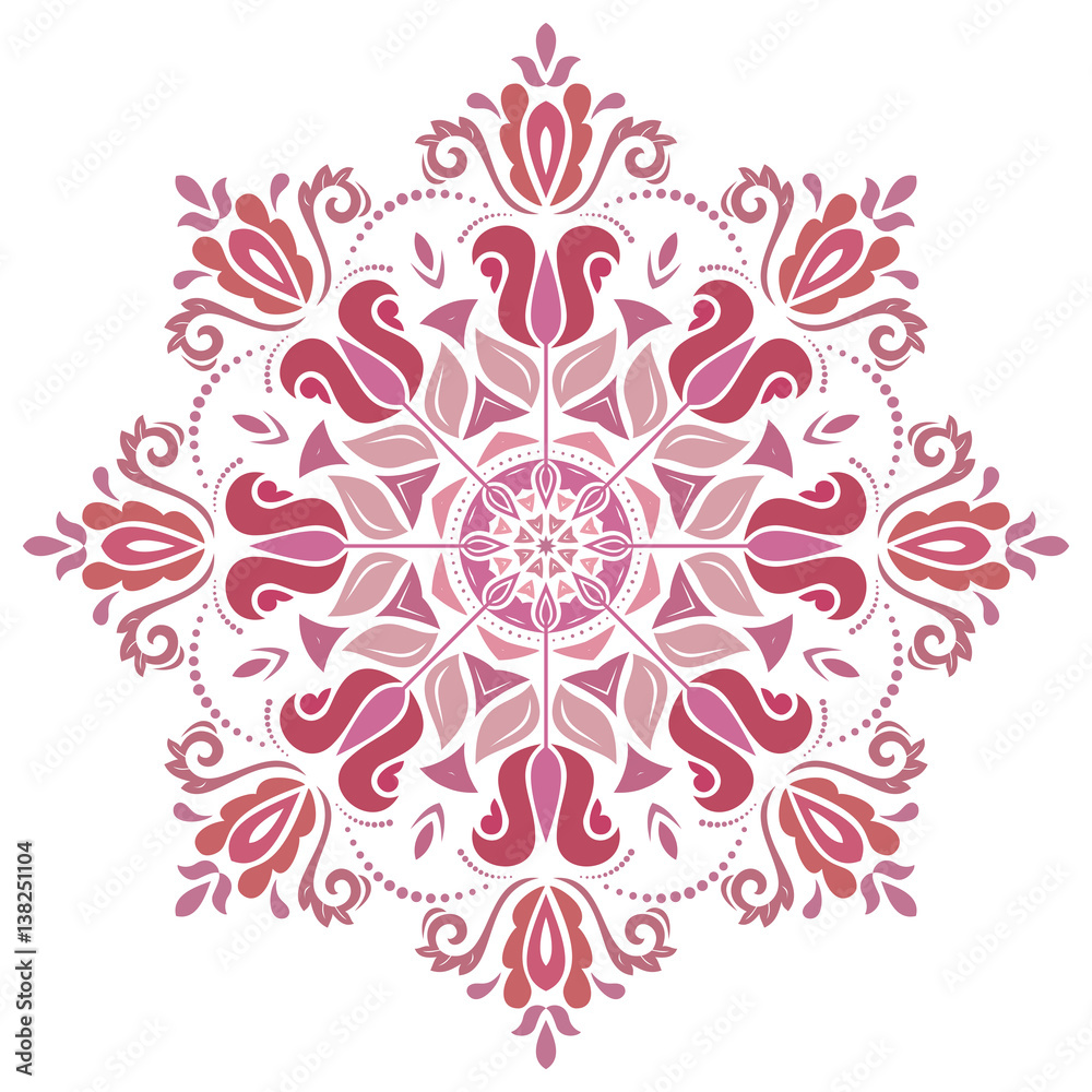 Elegant ornament in the style of barogue. Abstract traditional pattern with oriental elements