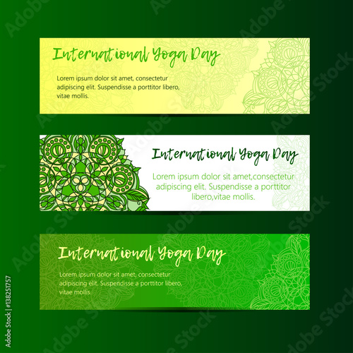 Vintage template design vector illustration of international yoga day