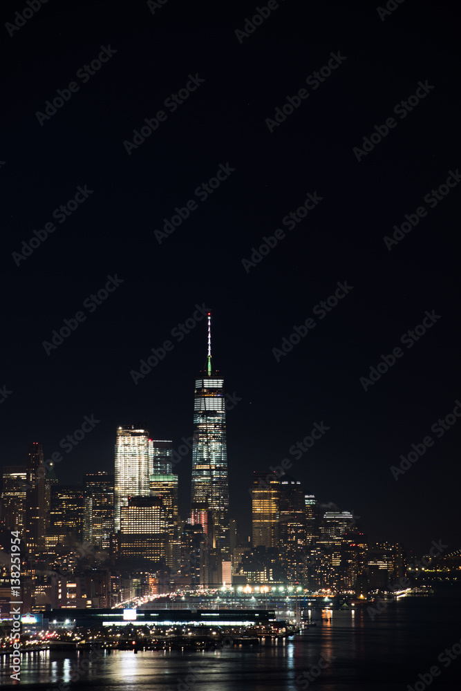 Freedom tower at night