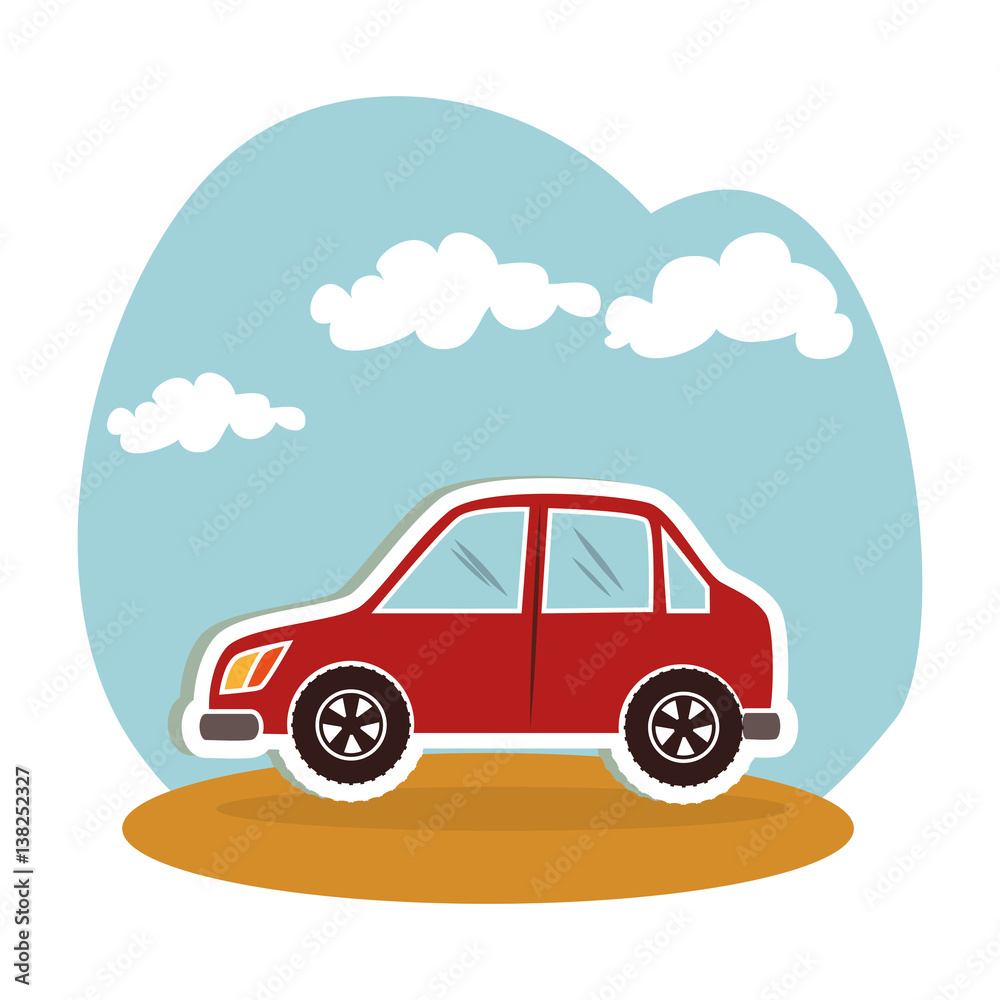 car sedan vehicle icon vector illustration design