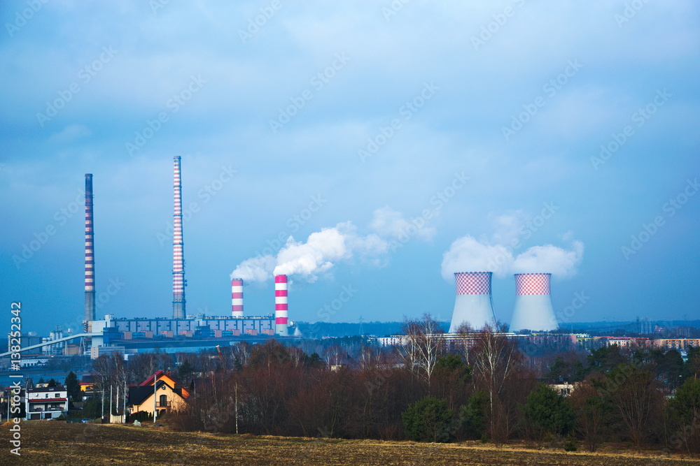 Coal fired power plant. Industrial landscape Coal fired power plant. Industrial landscape