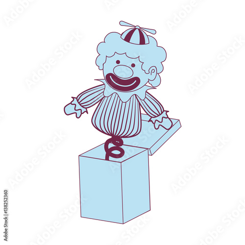 surprice box with clown vector illustration design photo