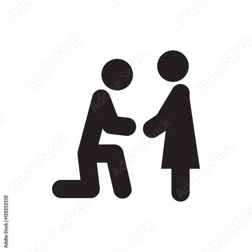 marriage proposal icon illustration